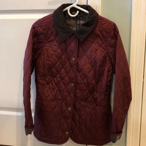 Quilted Barbour Coat in Burgundy